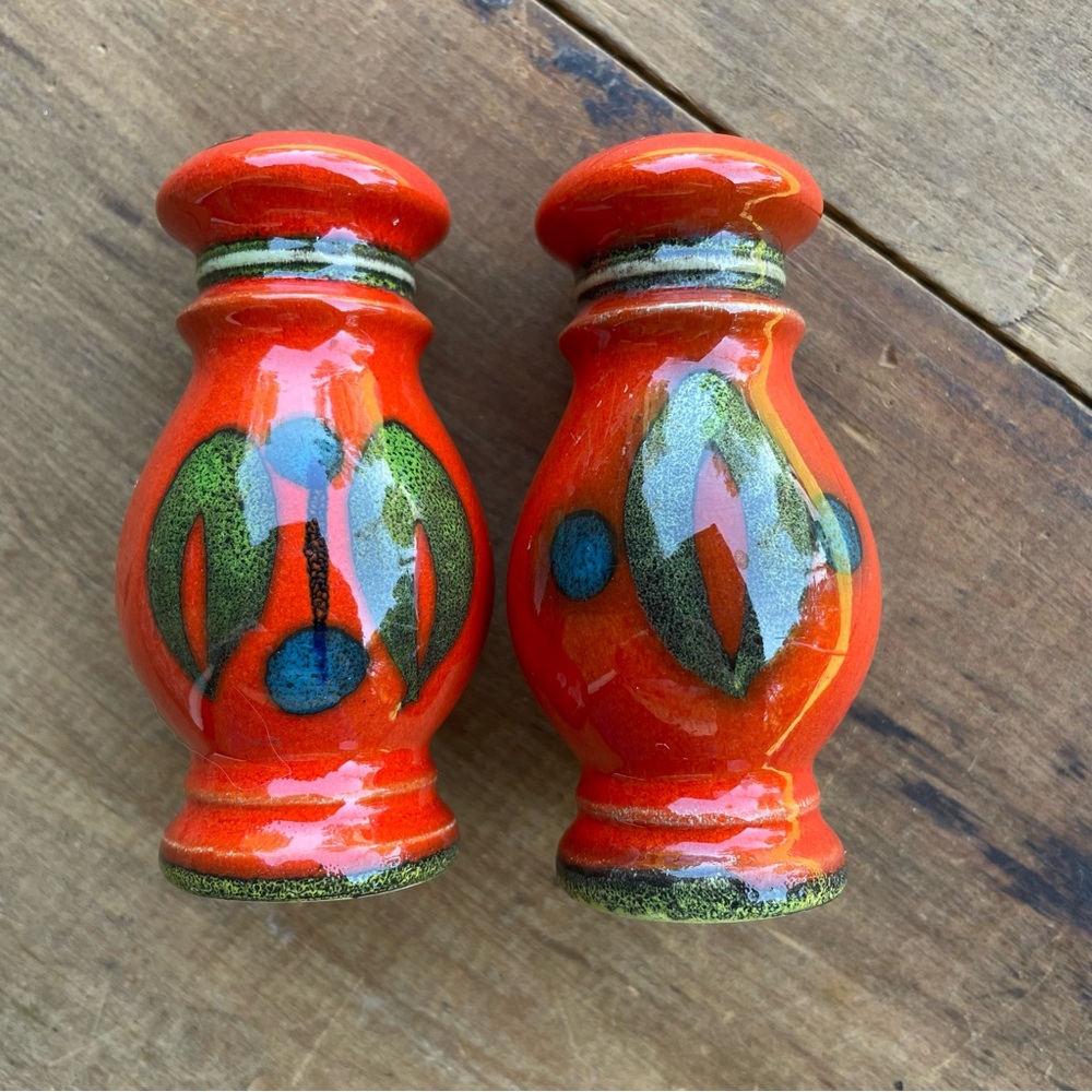 Salt & Pepper Shaker Set Made in Germany Lovely Pottery Lovely Red Glaze